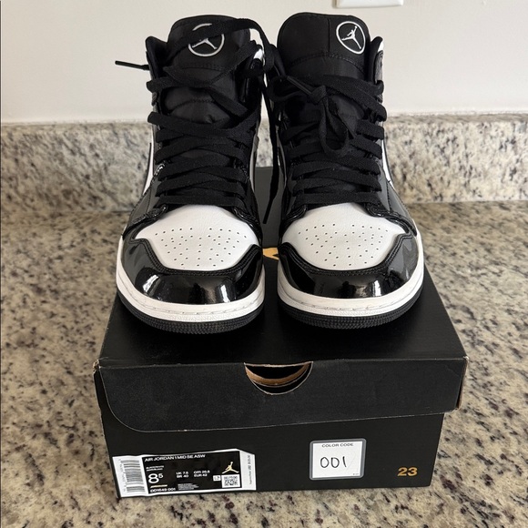 Jordan Other - Jordan High-Top Sneakers in Black and White Patent